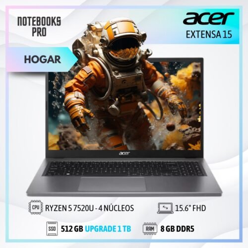 ACER EXTENSA 15 - RYZEN 5 7520U - SSD 512 GB - 8 GB RAM DDR5 - 15.6" FHD