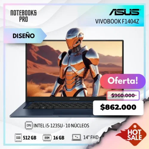 ASUS VIVOBOOK F1404Z - i5-1235U - SSD 512 GB - 16 GB RAM - 14" FHD - 10 Núcleos