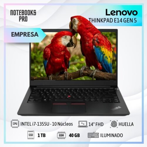 LENOVO THINKPAD E14 GEN 5 - i7-1355U - SSD 1TB - 40 GB RAM - 14" FHD