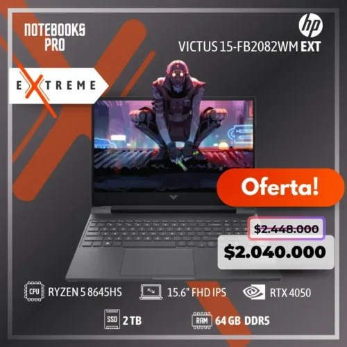 HP VICTUS 15-FB2082WM EXTREME - RYZEN 5 8645HS - 64 GB RAM DDR5 - SSD 2 TB - 15.6" FHD IPS - RTX 4050