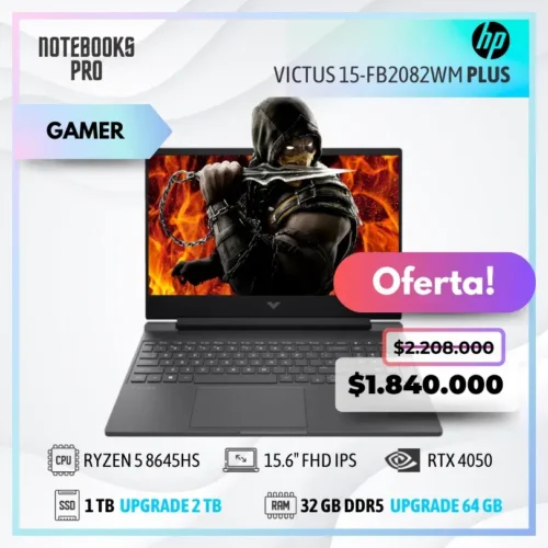 HP VICTUS 15-FB2082WM PLUS - RYZEN 5 8645HS - 32 GB RAM DDR5 - SSD 1 TB - 15.6" FHD IPS - RTX 4050