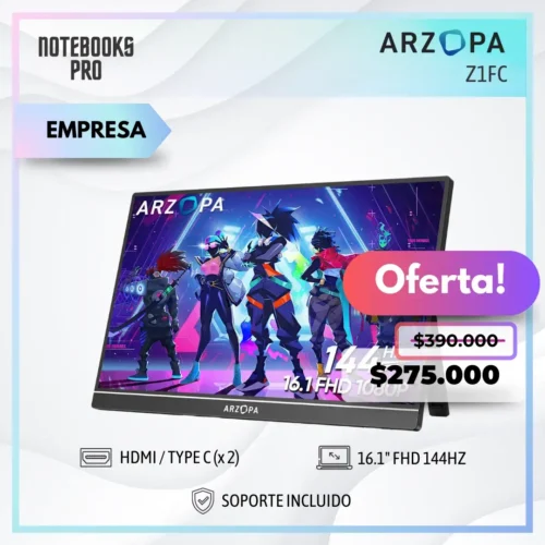 MONITOR ARZOPA Z1FC- 16.1" FHD 144HZ