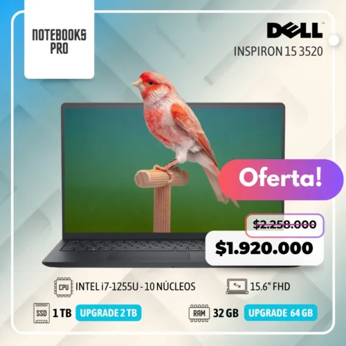 DELL INSPIRON 15 3520 - i7-1255U - 1 TB SSD - 32 GB RAM -  15.6" FHD