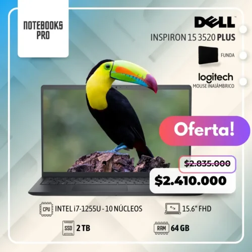 DELL INSPIRON 15 3520 PLUS - i7-1255U - 2 TB SSD - 64 GB RAM -  15.6" FHD