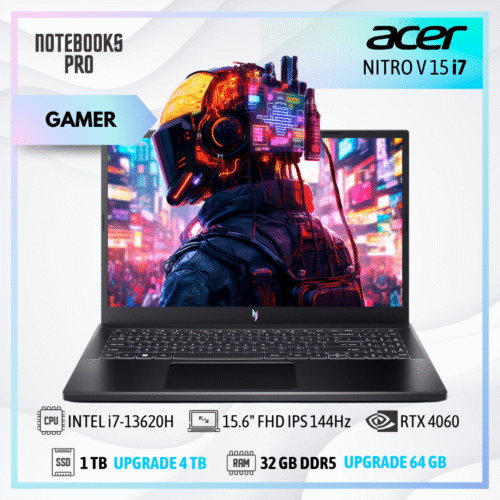 ACER NITRO V 15 i7 - i7-13620H - SSD 1TB - 32 GB RAM DDR5 - 15.6" FHD IPS 144hz - RTX 4060
