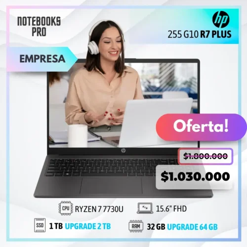 HP 255 G10 R7 PLUS - RYZEN 7 7730U - SSD 1 TB - 32 GB RAM - 15.6" FHD