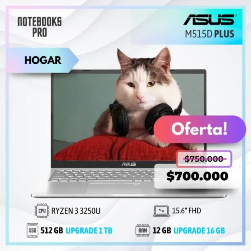 ASUS M515D PLUS - RYZEN 3 3250U - SSD 512 GB - 12 GB RAM - 15.6" FHD