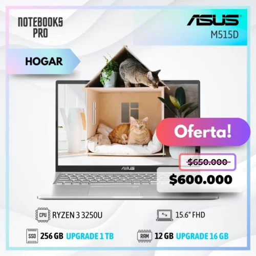 ASUS M515D - RYZEN 3 3250U - SSD 256 GB - 12 GB RAM - 15.6" FHD