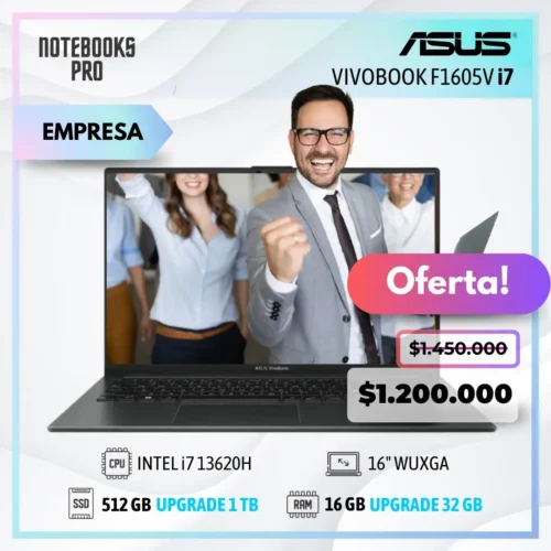 ASUS VIVOBOOK F1605V - i7 13620H - SSD 512 GB - 16 GB RAM - 16" FHD  - 10 Núcleos