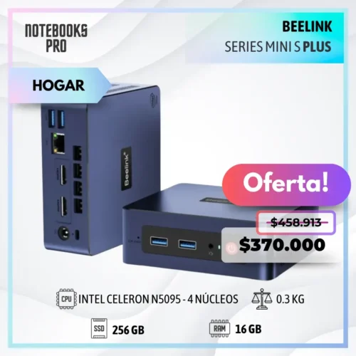 MINI PC BEELINK MINI S PLUS - INTEL CELERON N5095 - SSD 256 GB - 16 GB RAM