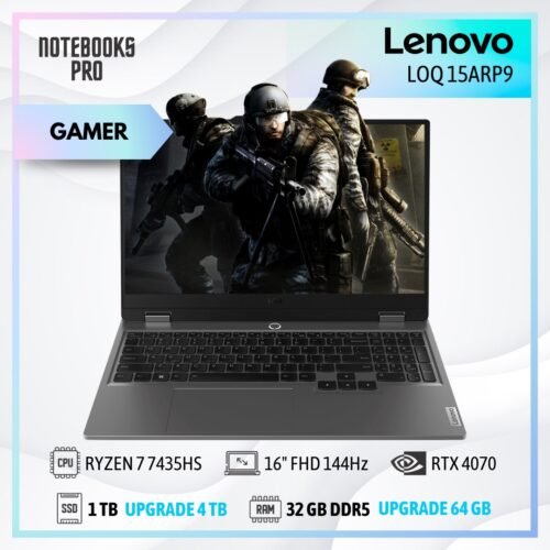 LENOVO LOQ 15ARP9 - RYZEN 7 7435HS - SSD 1 TB - 32 GB RAM DDR5 - RTX 4070 - 15.6" FHD