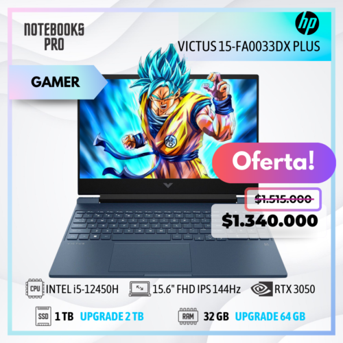 HP VICTUS 15-FA0033DX PLUS - i5-12450H - SSD 1 TB - 32 GB RAM - 15.6" FHD IPS 144Hz - RTX 3050