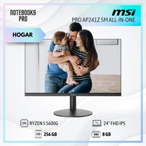MSI PRO AP241Z 5M ALL-IN-ONE - RYZEN 5 5600G - SSD 256 - 8 GB RAM - 24" FHD IPS
