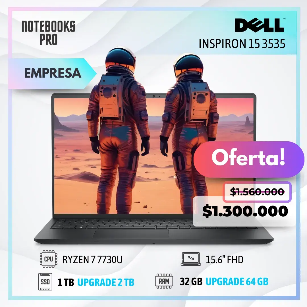 DELL INSPIRON 15 3535 - RYZEN 7 7730U - SSD 1 TB - 32 GB RAM - 15.6" FHD