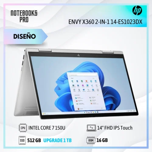 HP ENVY X360 2-IN-1 14-ES1023DX - INTEL CORE 7 150U - SSD 512 GB - 16 GB RAM - 14" FHD IPS Touch °360