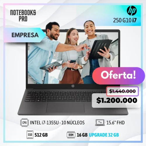 HP 250 G10 - i7-1355U - SSD 512 GB - 16 GB RAM - 15.6" FHD