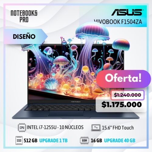 ASUS VIVOBOOK F1504ZA - i7-1255U - SSD 512 - 16 GB RAM - 15.6" FHD Touch