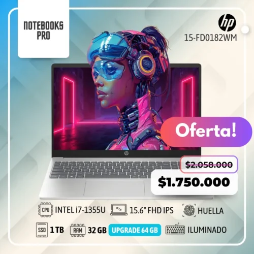 HP 15-FD0182WM - i7-1355U - SSD 1 TB - 32 GB RAM - 15.6" FHD IPS