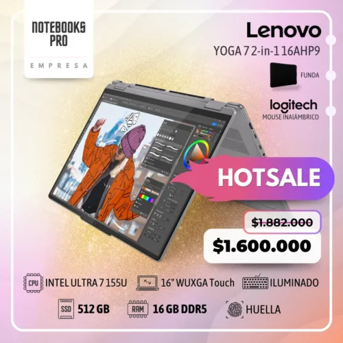LENOVO YOGA 7 2-IN-1 16AHP9 - RYZEN 7 8840HS - SSD 512 GB - 16 GB RAM DDR5 - 16" WUXGA Touch