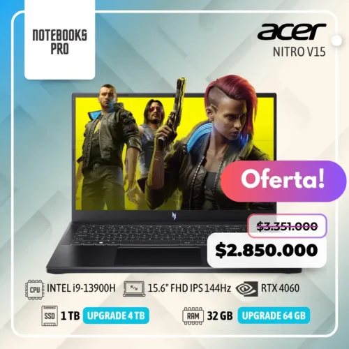 ACER NITRO V 15 - i9-13900H - SSD 1 TB - 32 GB RAM DDR5 - 15.6" FHD IPS 144Hz - RTX 4060