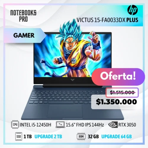 HP VICTUS 15-FA0033DX PLUS - i5-12450H - SSD 1 TB - 32 GB RAM - 15.6" FHD IPS 144Hz - RTX 3050