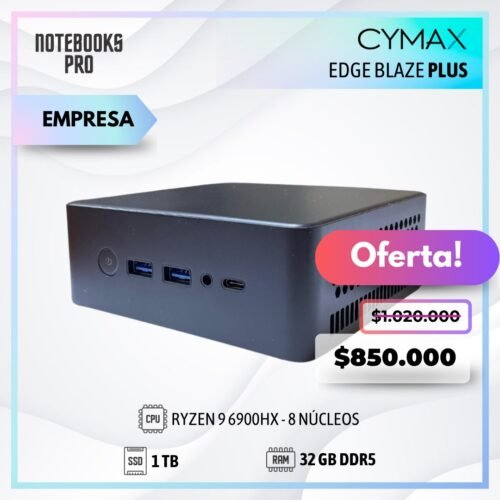 MINI PC CYMAX 9 EDGE BLAZE PLUS - RYZEN 9 6900HX - SSD 1 TB - 32 GB RAM DDR5 - 8 Núcleos
