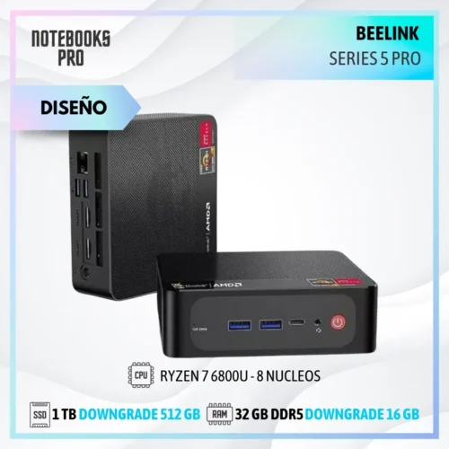 MINI PC BEELINK SERIES 5 PRO - RYZEN 7 6800U - SSD 1TB - 32 GB DDR5 RAM - 8 Núcleos