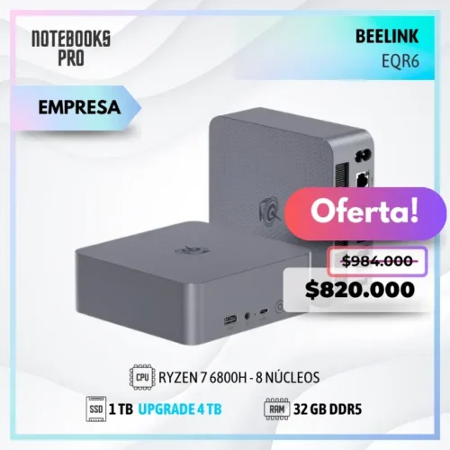 MINI PC BEELINK EQR6 - RYZEN 7 6800H - SSD 1 TB - 32 GB RAM DDR5 - 8 núcleos