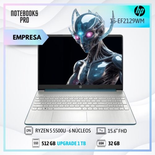 HP 15-EF2129WM - RYZEN 5 5500U - SSD 512 GB - 32 GB RAM - 15.6" FHD - 6 Núcleos