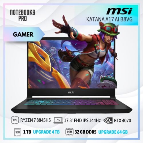 MSI KATANA A17 AI B8VG - RYZEN 7 8845HS - SSD 1TB - 32 GB RAM DDR5 - 17.3" FHD 144Hz IPS - RTX 4070