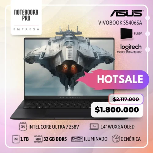 ASUS VIVOBOOK S5406SA - Ultra 7 258V - 1TB SSD - 32 GB RAM DDR5 - 14" OLED WUXGA