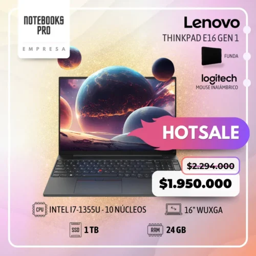 LENOVO THINKPAD E16 GEN 1 - i7 1355U - SSD 1TB - 24 GB RAM - 16" WUXGA