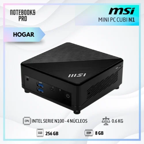 MINI PC MSI CUBI N1 - INTEL N100 - SSD 256 GB - 8 GB RAM - 4 Núcleos