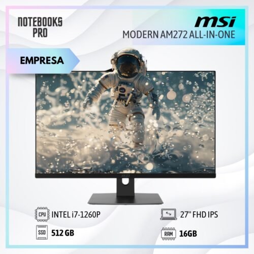 MSI MODERN ALL IN ONE AM272 - i7-1260P - SSD 512 GB - 16 GB RAM - 27" FHD IPS - 10 Núcleos