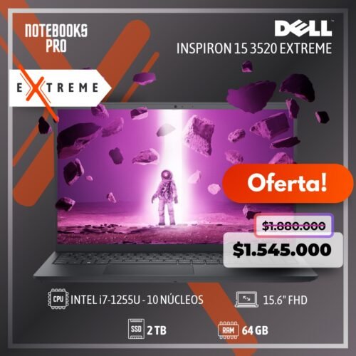 DELL INSPIRON 15 3520 EXTREME - i7-1255U - 2 TB SSD - 64 GB RAM -  15.6" FHD