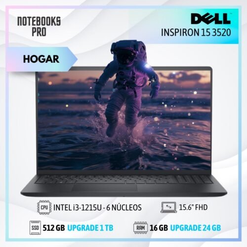 DELL INSPIRON 15 3520 - i3-1215U - SSD 512 GB - 16 GB RAM - 15.6" FHD - 6 Núcleos