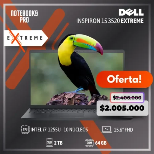 DELL INSPIRON 15 3520 EXTREME - i7-1255U - 2 TB SSD - 64 GB RAM -  15.6" FHD