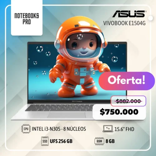 ASUS VIVOBOOK E1504G - i3-N305 - UFS 256 GB - 8 GB RAM - 15.6" FHD - 8 Núcleos