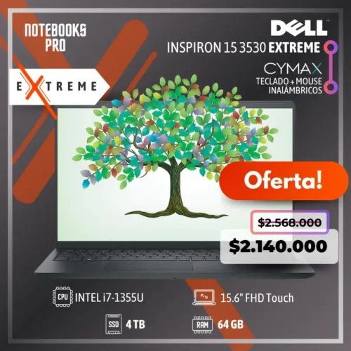 DELL INSPIRON 15 3530 EXTREME - i7-1355U - SSD 4TB - 64 GB RAM - 15.6" FHD Touch