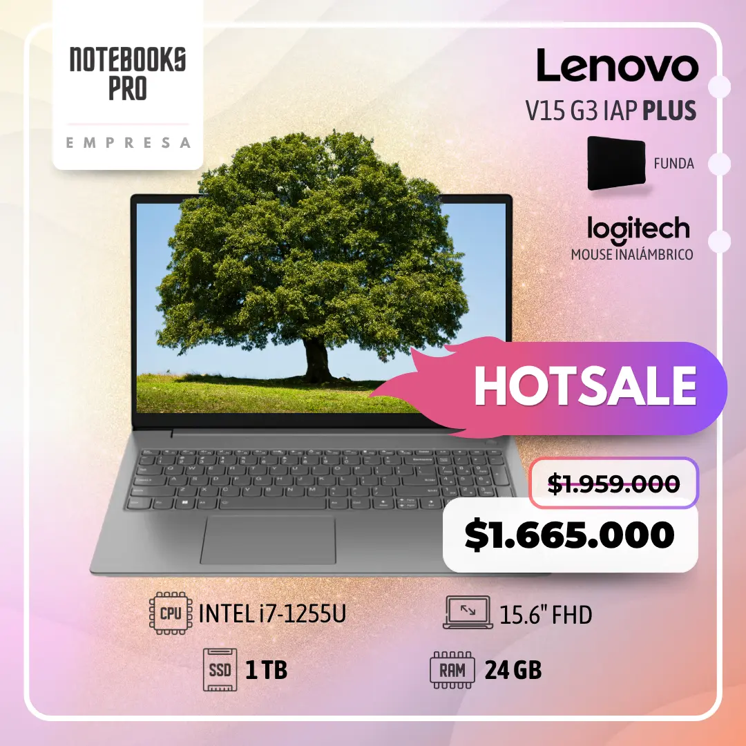 LENOVO V15 G3 IAP PLUS - i7-1255U - SSD 1 TB - 24 GB RAM - 15.6" FHD