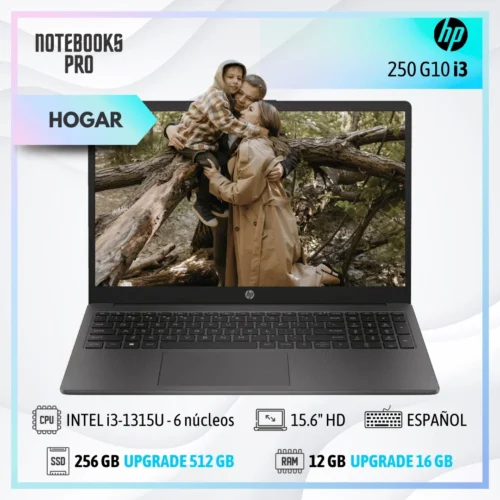 HP 250 G10 - i3-1315U - SSD 256 GB - 12 GB RAM - 15.6" HD - Teclado Español - 6 núcleos
