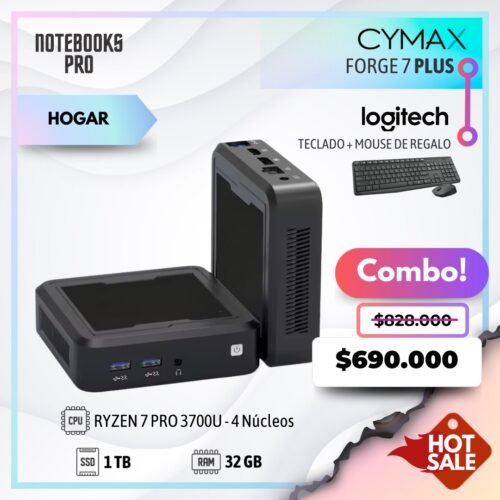MINI PC CYMAX FORGE 7 PLUS - RYZEN 7 PRO 3700U - SSD 1 TB - 32 GB RAM - 4 Núcleos + COMBO HOTSALE