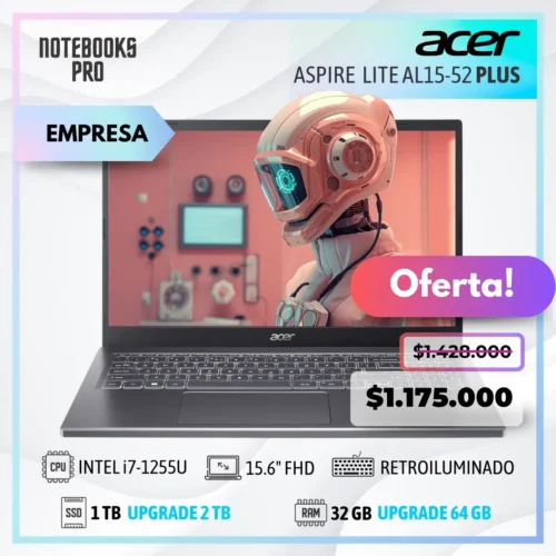 ACER ASPIRE LITE AL15-52 PLUS - i7-1255U - SSD 1 TB - 32 GB RAM - 15.6" FHD