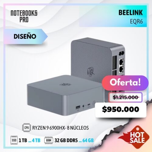 MINI PC BEELINK EQR6 - RYZEN 9 6900HX - SSD 1TB - 32 GB RAM DDR5 - 8 núcleos