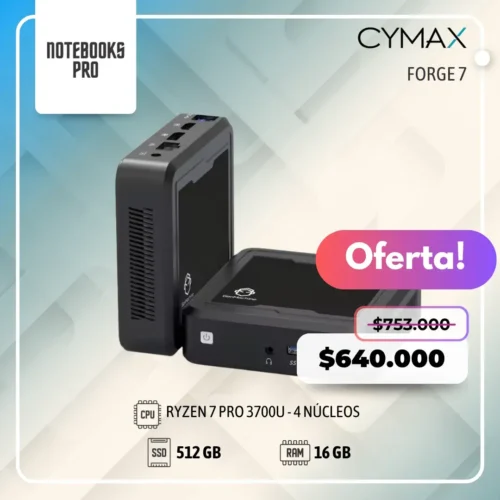 MINI PC CYMAX FORGE 7 - RYZEN 7 PRO 3700U - SSD 512 - 16 GB RAM - 4 Núcleos