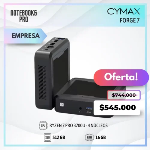MINI PC CYMAX FORGE 7 - RYZEN 7 PRO 3700U - SSD 512 - 16 GB RAM - 4 Núcleos