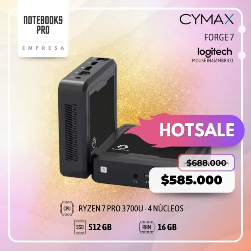 MINI PC CYMAX FORGE 7 - RYZEN 7 PRO 3700U - SSD 512 - 16 GB RAM - 4 Núcleos