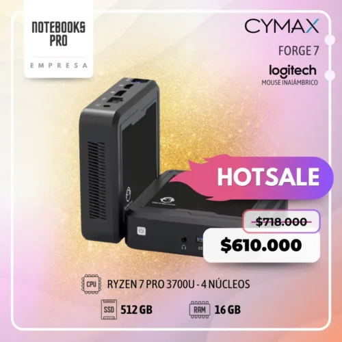 MINI PC CYMAX FORGE 7 - RYZEN 7 PRO 3700U - SSD 512 - 16 GB RAM - 4 Núcleos