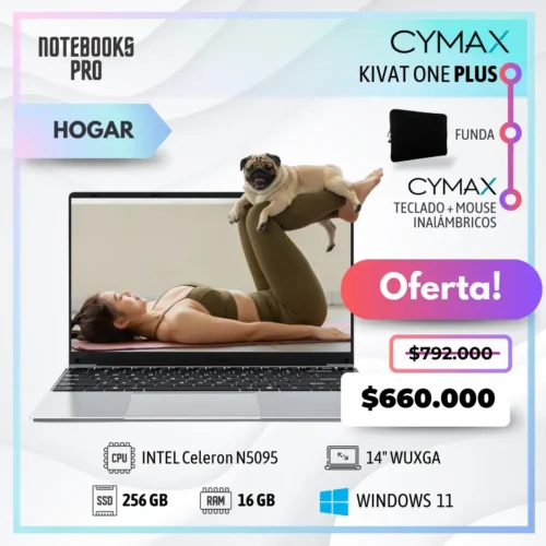 CYMAX KIVAT ONE PLUS - Intel Celeron N5095 - 256 GB SSD - 16 GB RAM - 14" WUXGA