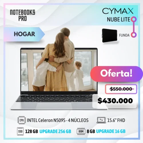 CYMAX NUBE LITE - Intel Celeron N5095 - 128 GB - 8GB RAM - 15.6" FHD